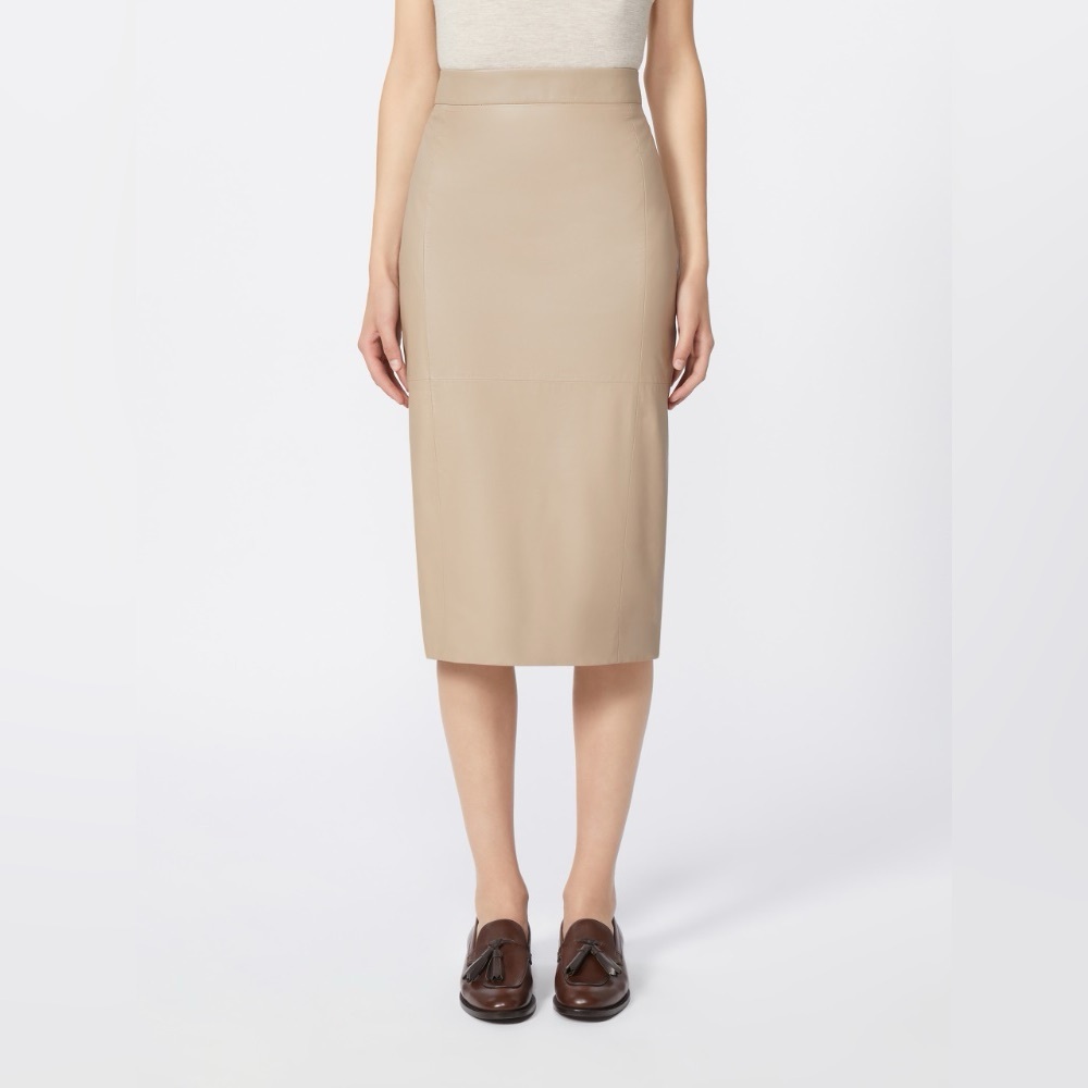 Max Mara Beige Pencil Midi Skirt Size 6